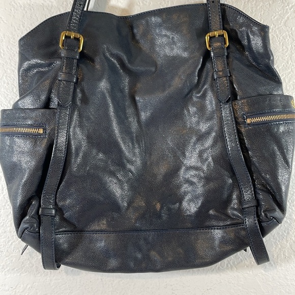 ELLIOTT LUCCA Leather Shoulder Handbag Tote Bag Purse With Gold Tone Hardware - Picture 3 of 16